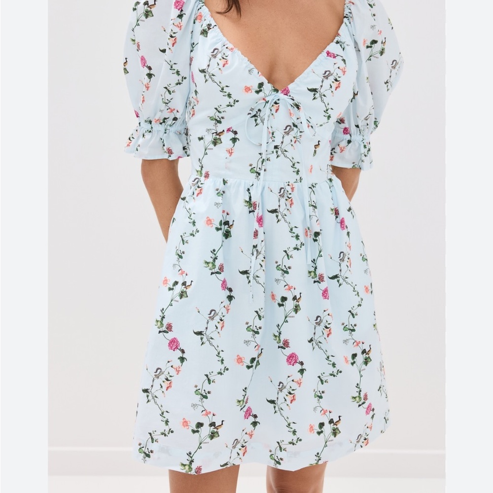 Hill House Home Ophelia Mini Dress with pockets in Pond Floral Size small, NWT